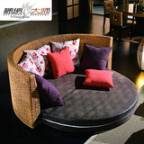 客厅1.8米可折叠沙发床双人两用多功能圆形真藤沙发床1.5米小户型