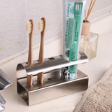 加厚304不锈钢牙刷架牙膏架 浴室个性欧式创意牙具座收纳架置物架
