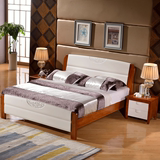 包邮特价全实木家具白色实木床地中海床1.5米1.8米橡木双人床婚床