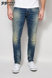 男装2016夏款英国正品代购直邮V.W.S刷白怀旧小脚牛仔裤3.29