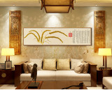 茶庄油画布微框装饰画侧包边框宾馆酒店壁画客厅中式书法艺术挂画