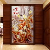 无缝墙布3d欧式花卉家和富贵客厅卧室过道简约玄关壁画立体壁纸