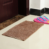 日本大创 卧室厨房进门厅玄关地垫子 纯棉无味吸水小号条纹地毯垫
