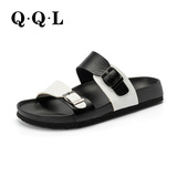 Q·Q·L皮露指沙滩鞋 2016新款上市 夏季男士凉鞋日常休闲