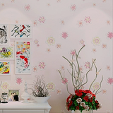 自粘3D立体无纺布墙纸粉色小花墙贴纸卧室儿童房宿舍客厅背景墙