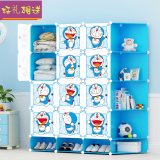 寇丝哆啦A梦机器猫儿童卡通简易衣柜转角组装衣橱树脂塑料收纳柜