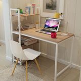 简约现代家用台式电脑桌带书架组合多功能卧室写字台简易办公桌子