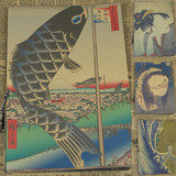 日本浮世绘 牛皮纸海报装饰画芯寿司料理风景 酒吧咖啡厅装饰画