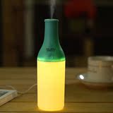 创意USB迷你水酒瓶子小夜灯 酷瓶led装饰小夜灯 空气加湿香薰灯