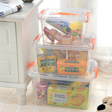 蜜蜜花食品级透明收纳箱整理箱塑料盒子有盖大小号手提储物箱包邮