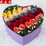 红玫瑰花礼盒巧克力鲜花速递同城深圳南京北京合肥全国送花