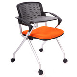 新款特价可折叠培训椅带写字板电脑椅办公椅写字会议椅职员椅网布