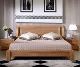 俄罗斯榆木卧室家具 全实木床双人床 1.8米榆木床 现代风格可定制