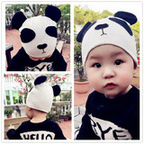 韩版婴儿帽子春秋冬款男女宝宝儿童帽0到4岁婴幼儿熊猫圆顶套头帽