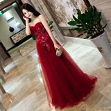 2016夏季新款红色修身显瘦结婚长款礼服新娘敬酒服蕾丝宴会晚礼服