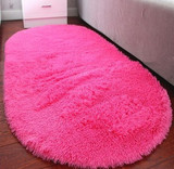 卧室床边地毯婚房可爱长毛绒床前毯客厅茶几室内小地毯地垫椭圆形