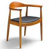 特价美式餐椅实木椅子肯尼迪总统椅茶室餐厅椅真皮圈椅电脑椅座椅