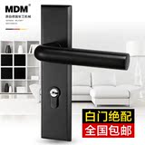 MDM黑色美式门锁室内卧室房欧式木门面板锁 简约卧室门把手
