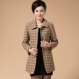 中老年女韩版装毛呢外套 40-50岁妈妈秋装外套中长款大码加厚风衣