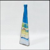 新款 沙画瓶子约旦沙瓶画玻璃瓶空瓶 三角型木塞瓶 幸运星玻璃瓶