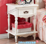 【SC0016【公主】美式床头柜家具定制【欧式】实木白色空挡床头柜