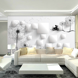 3D立体蒲公英壁纸壁画欧式简约客厅沙发电视背景墙唯美无缝墙布