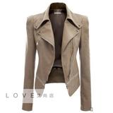 2015 Fashion Fall Winter Faux Leather Women Jackets 夹克女