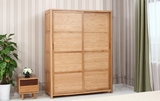 橡木卧室收纳衣橱全实木大衣柜日式储物柜组合环保推拉滑门衣柜