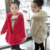 冬季女童新款2016童装外套中长款仿儿童皮草外套大衣毛毛衣加厚潮