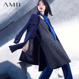 Amii 冬装新款 羊毛大衣女士艾米女装中长款毛呢外套