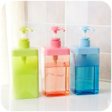 居家家 透明方口型按压式乳液瓶800ml 洗手液洗发水沐浴露分装瓶