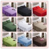 纯色素色床单床裙床罩席梦思床垫保护套1.2m1.8 2米防滑床裙单件