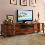 欧式电视柜 客厅家具 2 2.4米乡村实木电视机柜组合 美式电视柜