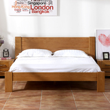 亨伯实木床纯实木简约实木家具床 橡木田园床 双人床1.8米1.5米