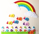 小学教室黑板报装饰 幼儿园墙面布置 儿童宝宝房墙贴立体蜗牛栅栏