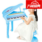 儿童电子琴公主造型钢琴麦克风耳机琴键灯光教学功能37键双供电