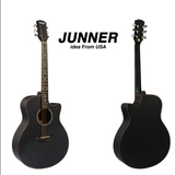 詹尼JUNNER TM09黑色 A型缺角民谣吉他 咨询有惊喜