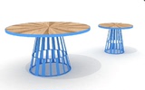 创意铁艺实木桌咖啡厅铁艺桌休闲实木桌咖啡桌个性圆型餐桌会议桌