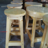 包邮碳化实木高脚凳圆型凳子板凳台凳酒吧简约松木凳定制小圆凳