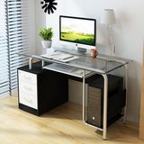 耐实 电脑桌台式家用 书桌 办公桌 简易写字台简约黑白卧室1.2米