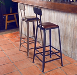 cb复古铁艺吧台桌椅咖啡餐厅吧凳休闲桌椅组合酒吧高脚桌椅圆桌