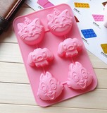 6连青蛙小狗兔子手工皂模具面包蛋糕月饼模具自制diy硅胶蛋糕模具