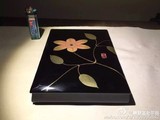 日本回流文房器具 实木髹漆 描金镶嵌螺钿小漆器文盒