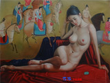 关则驹裸女人体性感酒店桑拿油画手绘油画布艺术卧室睡房卫生间画