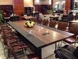 上海长方形洽谈桌办公桌家具条形会议台大型会议桌椅时尚现代简约