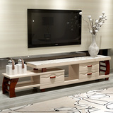 电视柜茶几组合简约电视柜烤漆现代实木电视柜伸缩客厅小户型套装