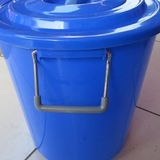 加厚圆形塑料环卫垃圾桶工业水蓝白桶大号小区物业餐厅垃圾筒包邮