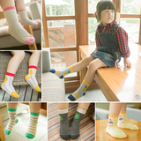 女童中筒袜子 厚款秋冬韩国儿童中大小孩子可爱全纯棉无骨短袜