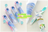 韩国进口 便携牙具套装 牙刷 牙膏 牙具盒旅行套装 软体盒可挂放
