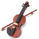 西洋乐器拼插积木模型小提琴学生成人时尚礼品塑料小颗粒拼装玩具